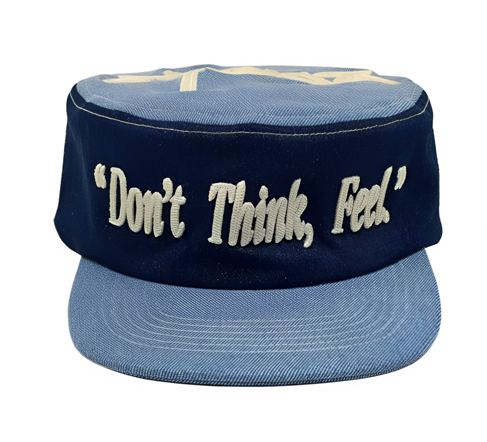 Double Denim Pill-box Cap